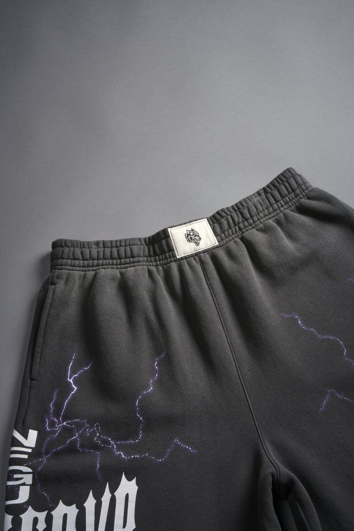 Iron Code Oversized Osiris Sweat Shorts in Wolf Gray Drift Wash