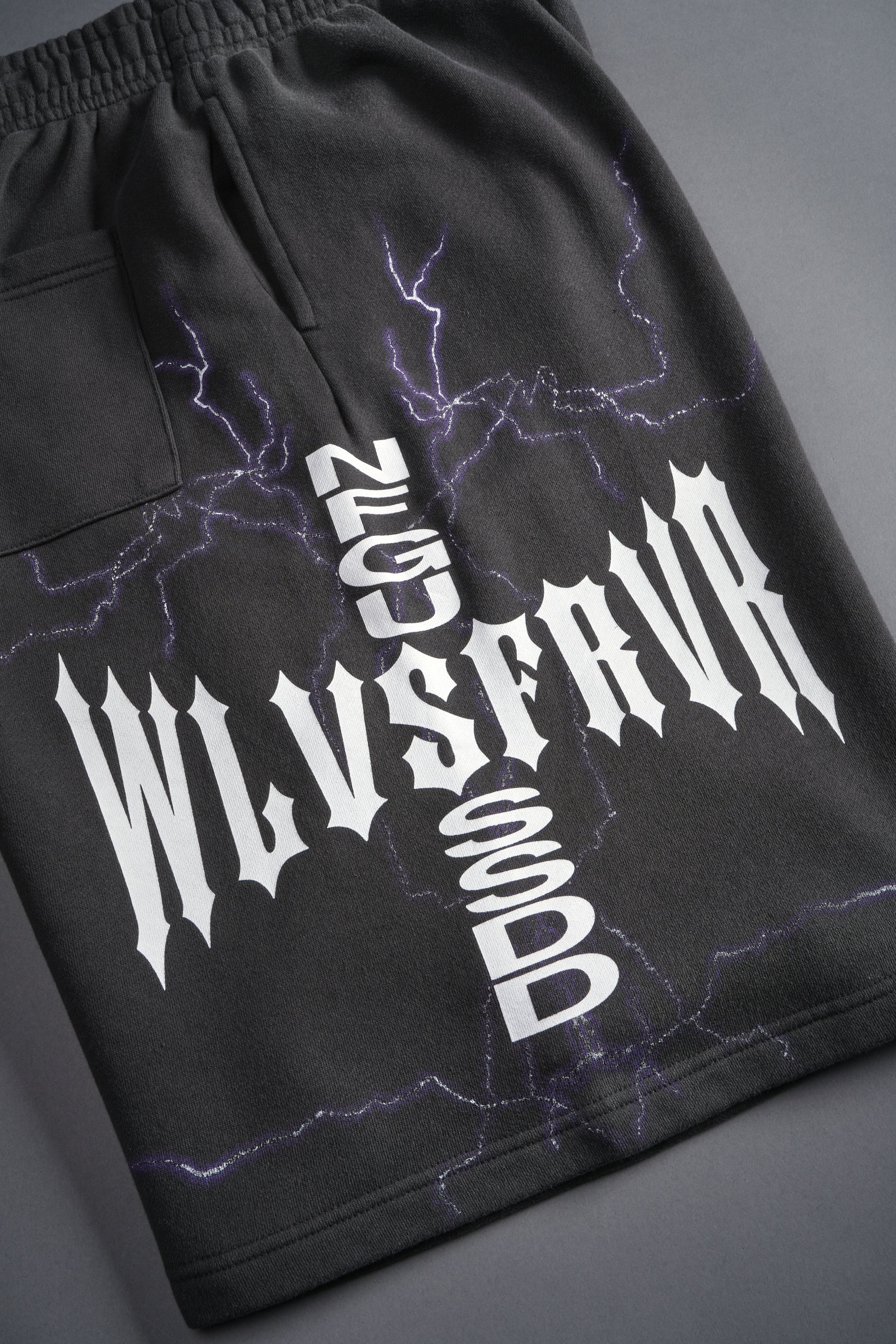 Iron Code Oversized Osiris Sweat Shorts in Wolf Gray Drift Wash