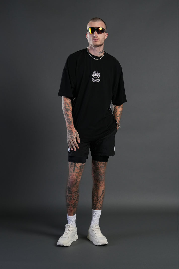 Fired Up "Premium" Oversized Tee in Black