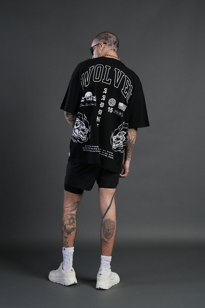 Fired Up "Premium" Oversized Tee in Black