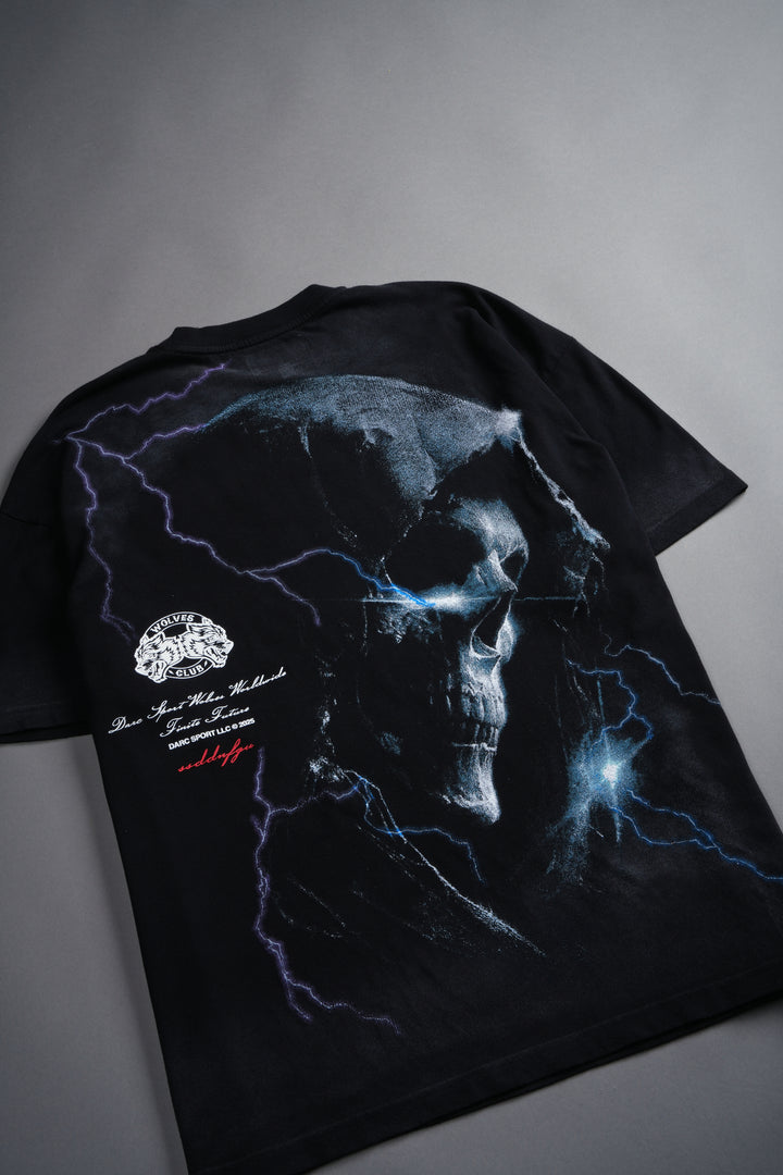Future's Call "Side By Side" Series Premium Oversized Tee in Black Drift Wash