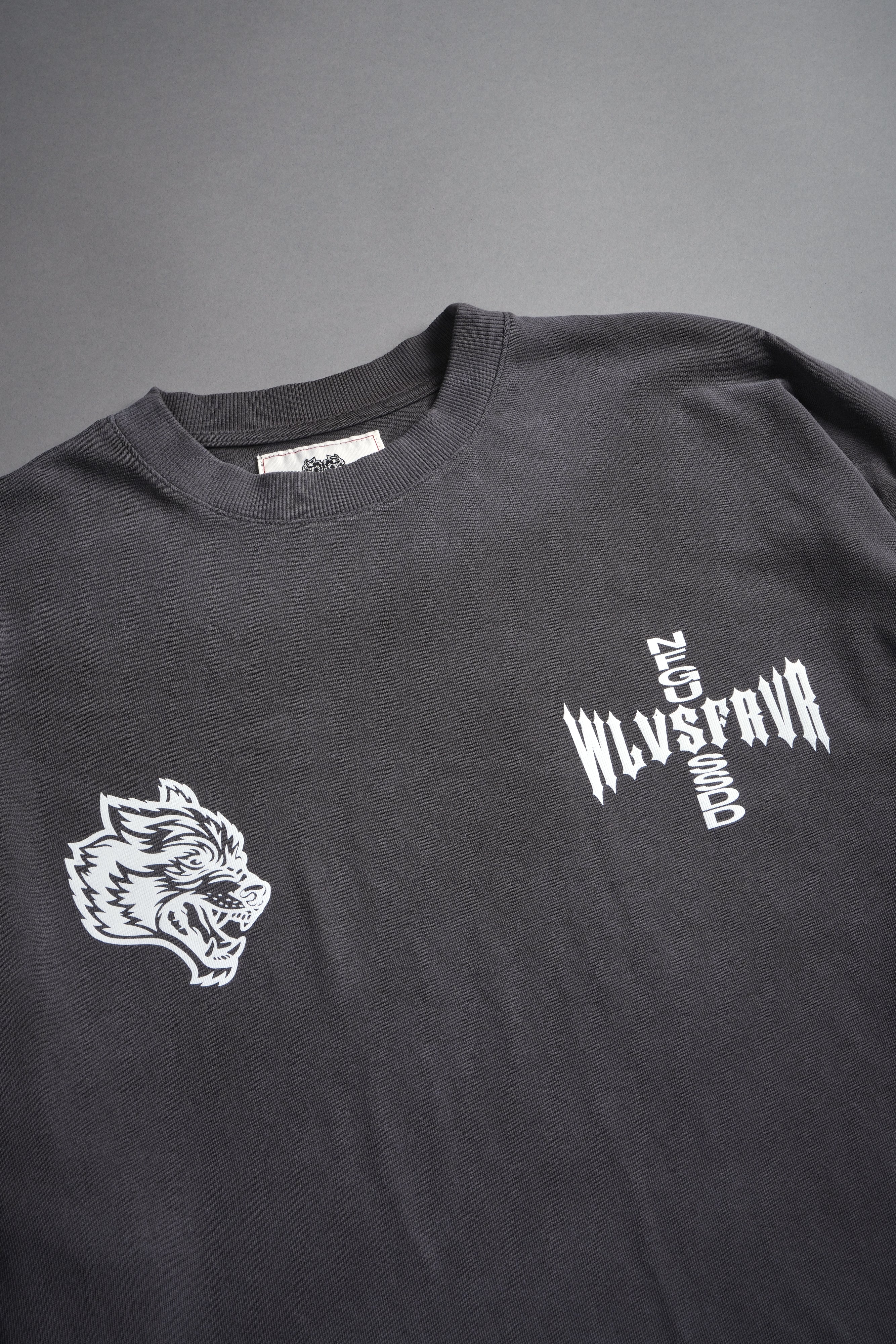 Time is On My Side "Side By Side" Series Premium Oversized Tee in Wolf Gray Drift Wash