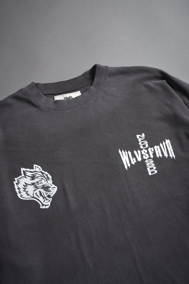 Time is On My Side "Side By Side" Series Premium Oversized Tee in Wolf Gray Drift Wash