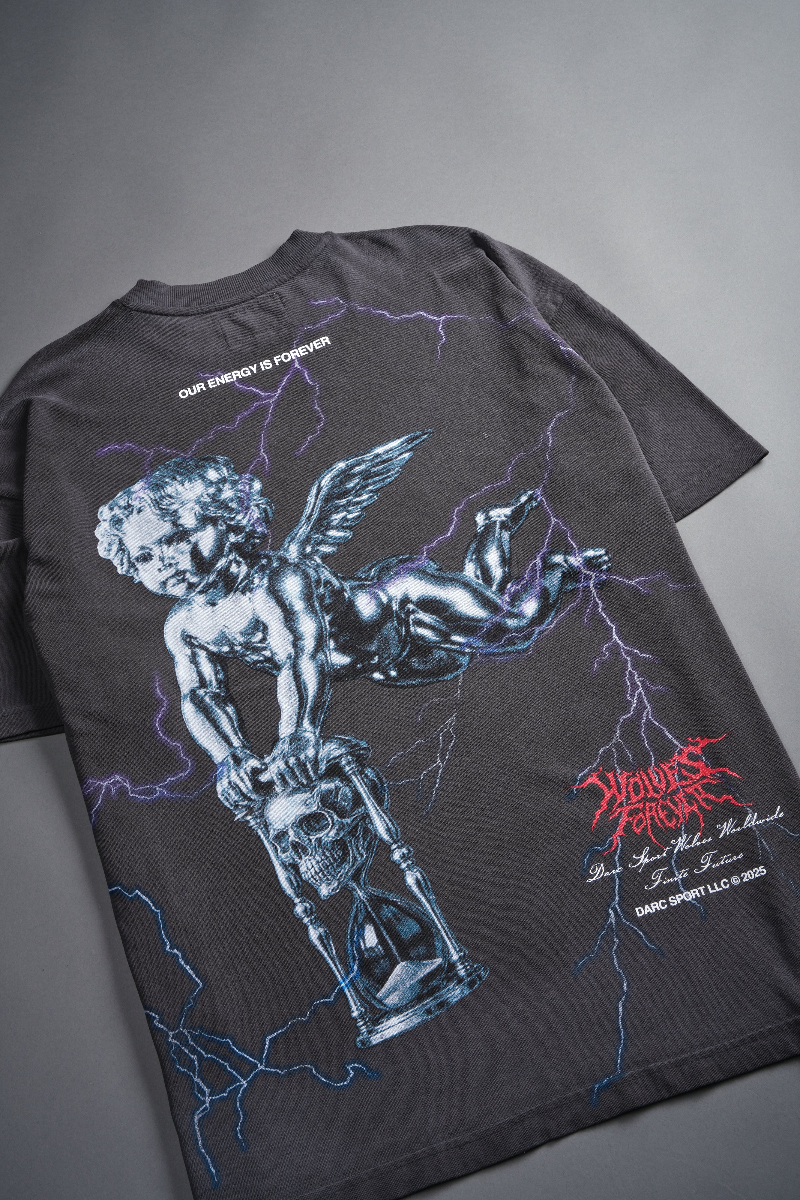 Time is On My Side "Side By Side" Series Premium Oversized Tee in Wolf Gray Drift Wash