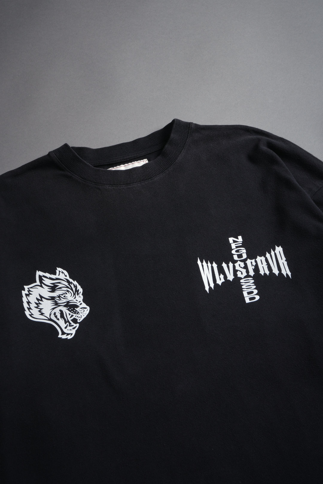 Iron Code "Side By Side" Series Premium Oversized Tee in Charcoal Drift Wash