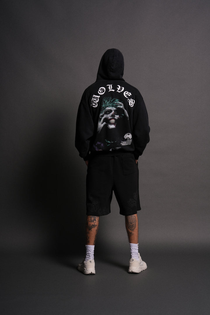 The Last Laugh "Pierce" Hoodie in Black Drift Wash