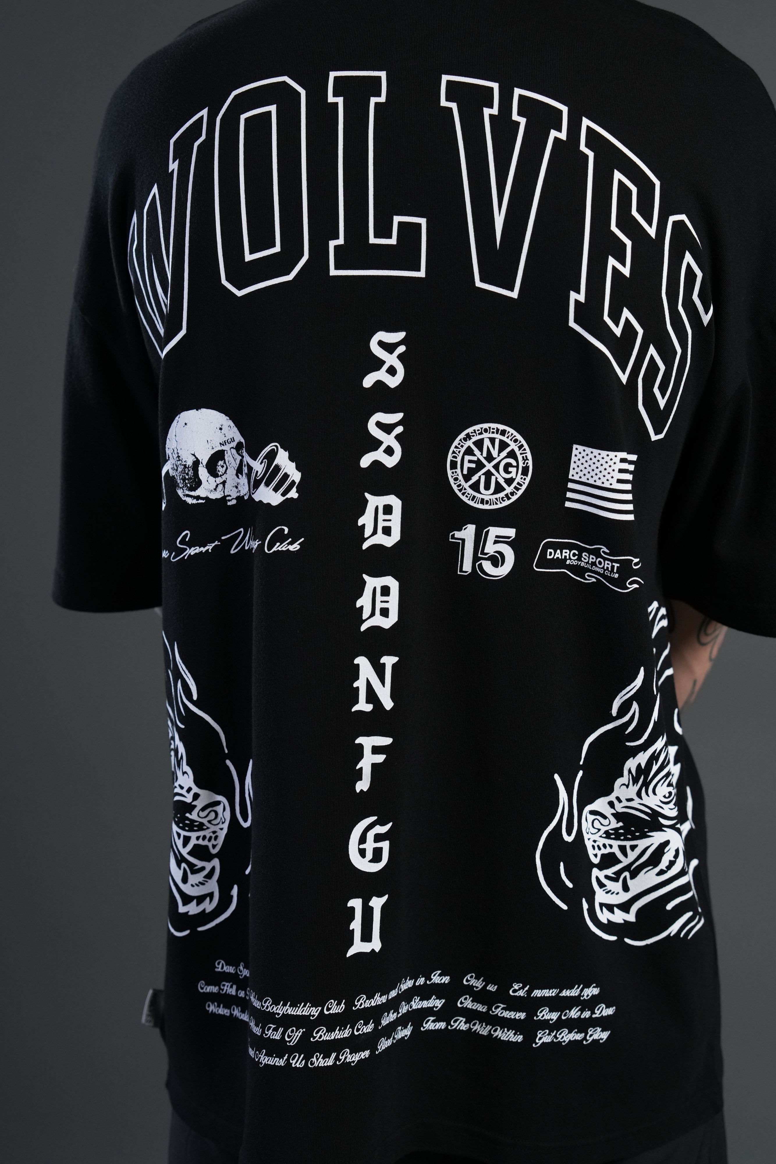 Fired Up "Premium" Oversized Tee in Black