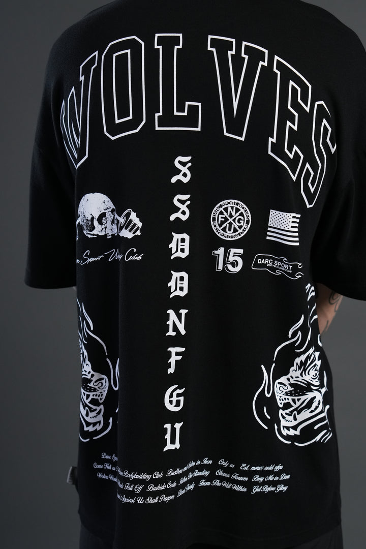 Fired Up "Premium" Oversized Tee in Black
