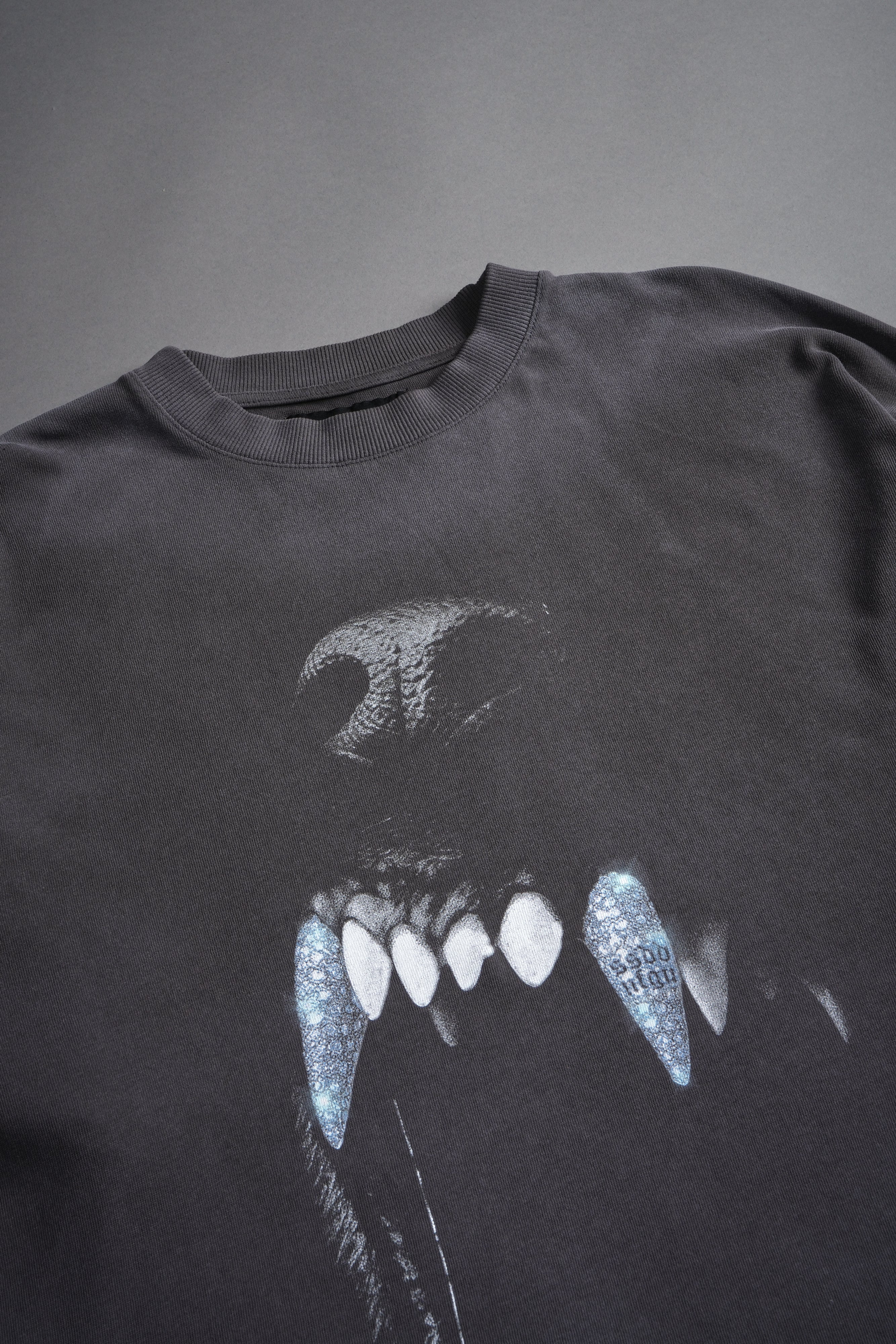 Blood Thirsty Future "Premium" Oversized Tee in Wolf Gray Drift Wash