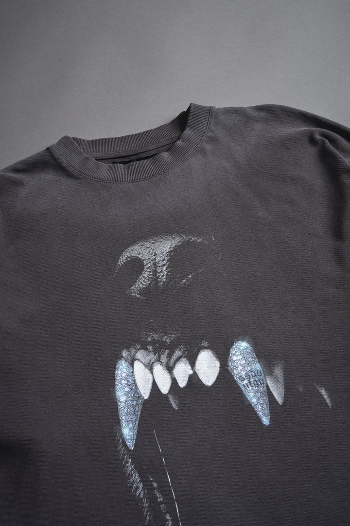 Blood Thirsty Future "Premium" Oversized Tee in Wolf Gray Drift Wash