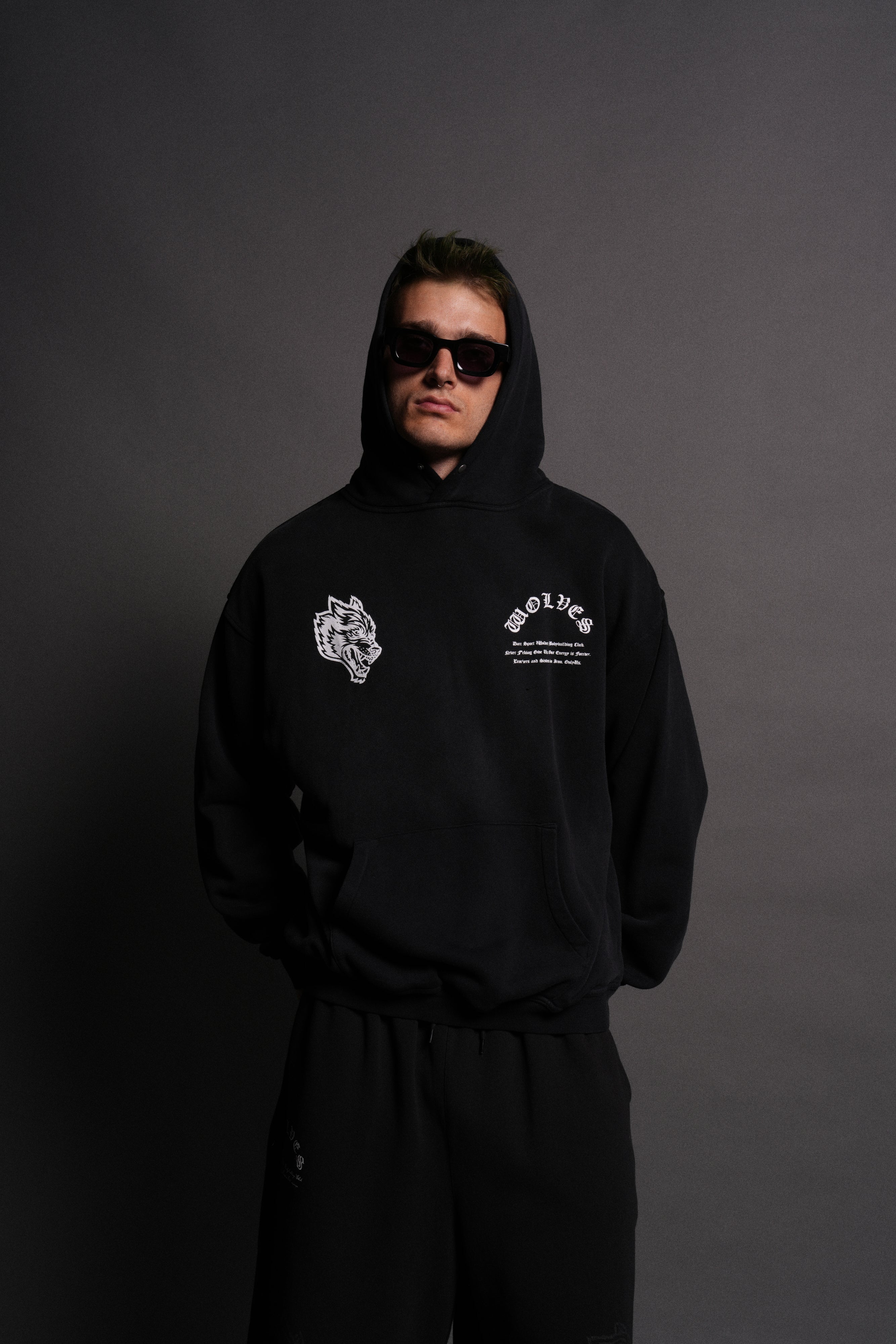 The Last Laugh "Pierce" Hoodie in Black Drift Wash