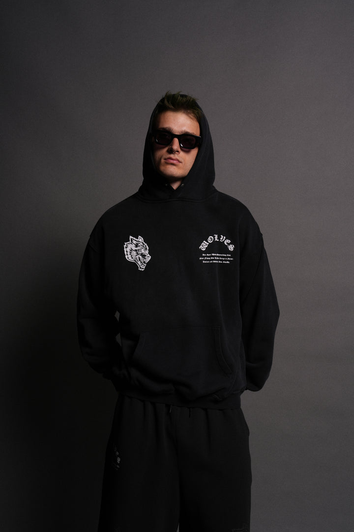 The Last Laugh "Pierce" Hoodie in Black Drift Wash