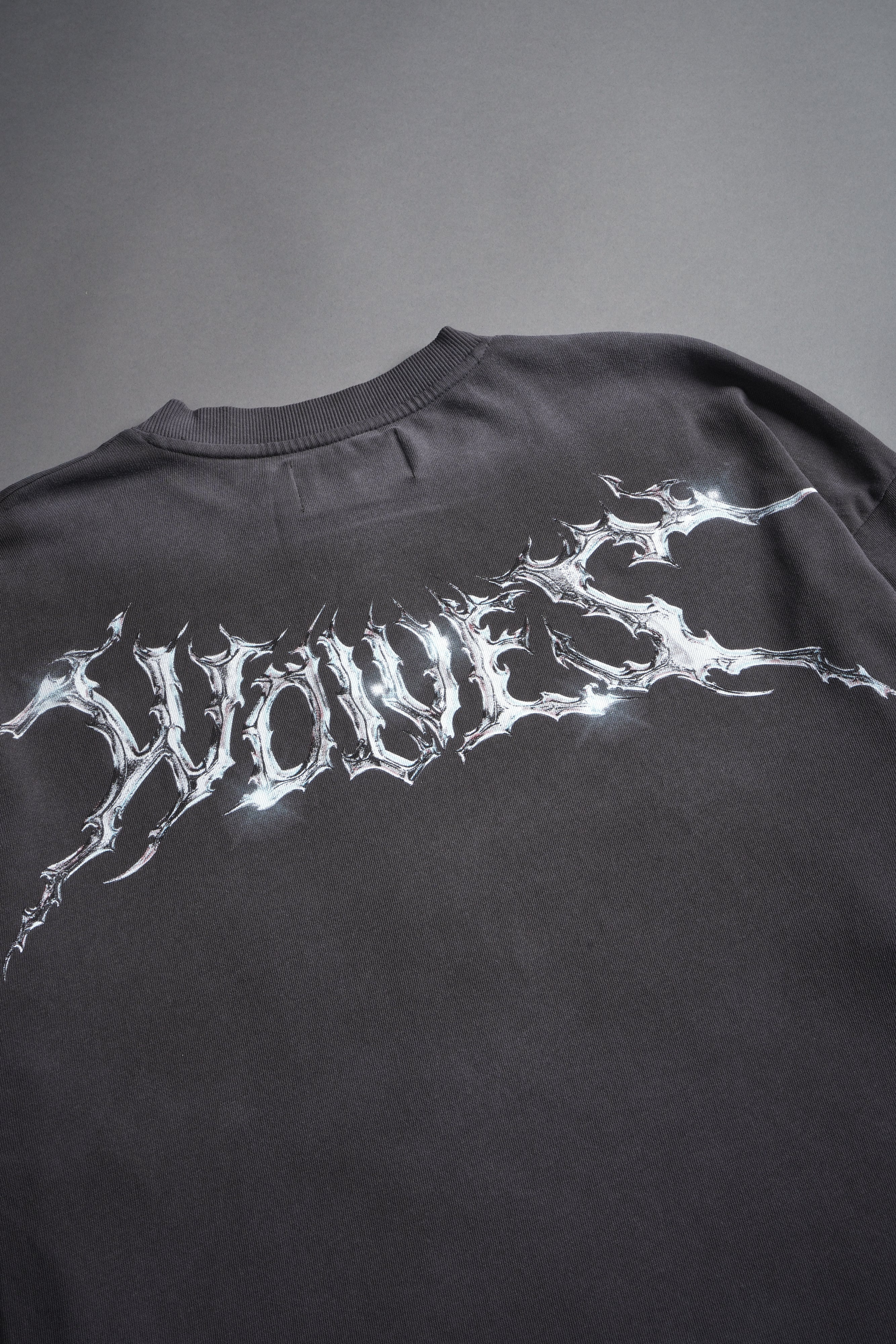 Blood Thirsty Future "Premium" Oversized Tee in Wolf Gray Drift Wash