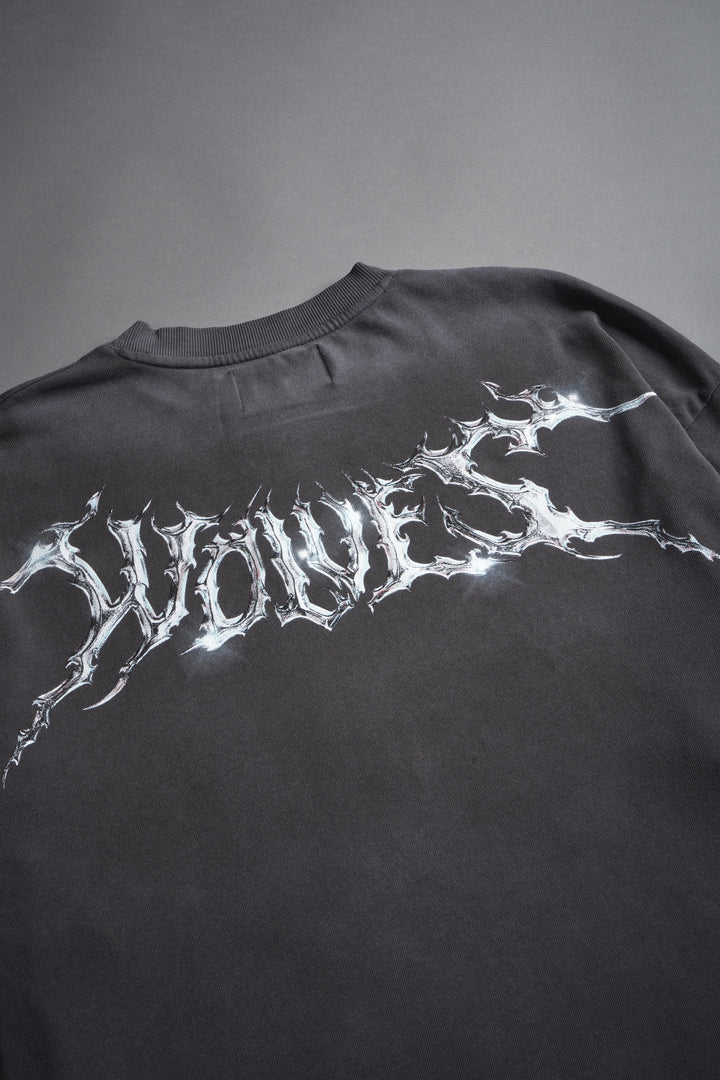 Blood Thirsty Future "Premium" Oversized Tee in Wolf Gray Drift Wash