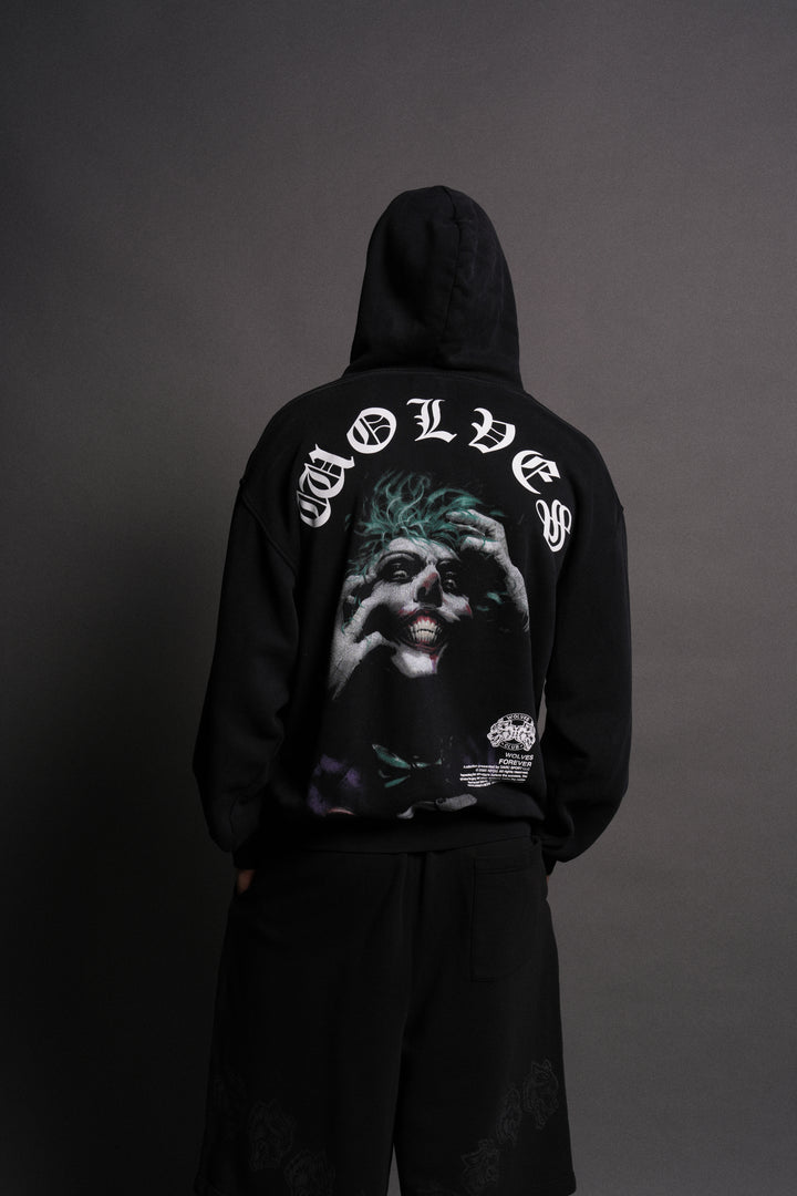 The Last Laugh "Pierce" Hoodie in Black Drift Wash
