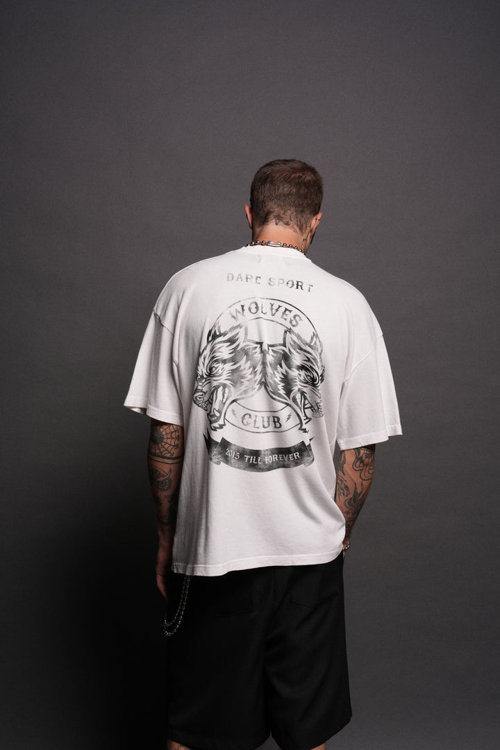 Wolves Club 2015 Till Forever "Premium" Oversized Tee in Cream