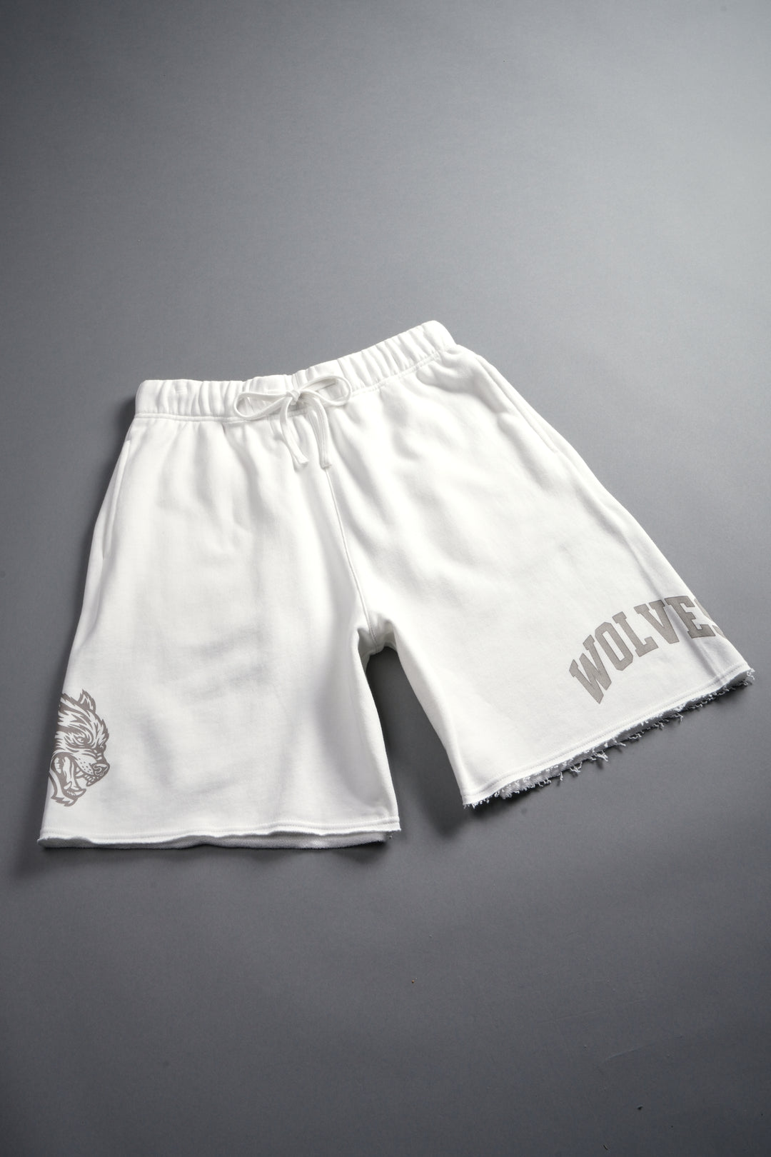 Loyalty Frvr Raw Hem Oversized Post Lounge Sweat Shorts in Cream
