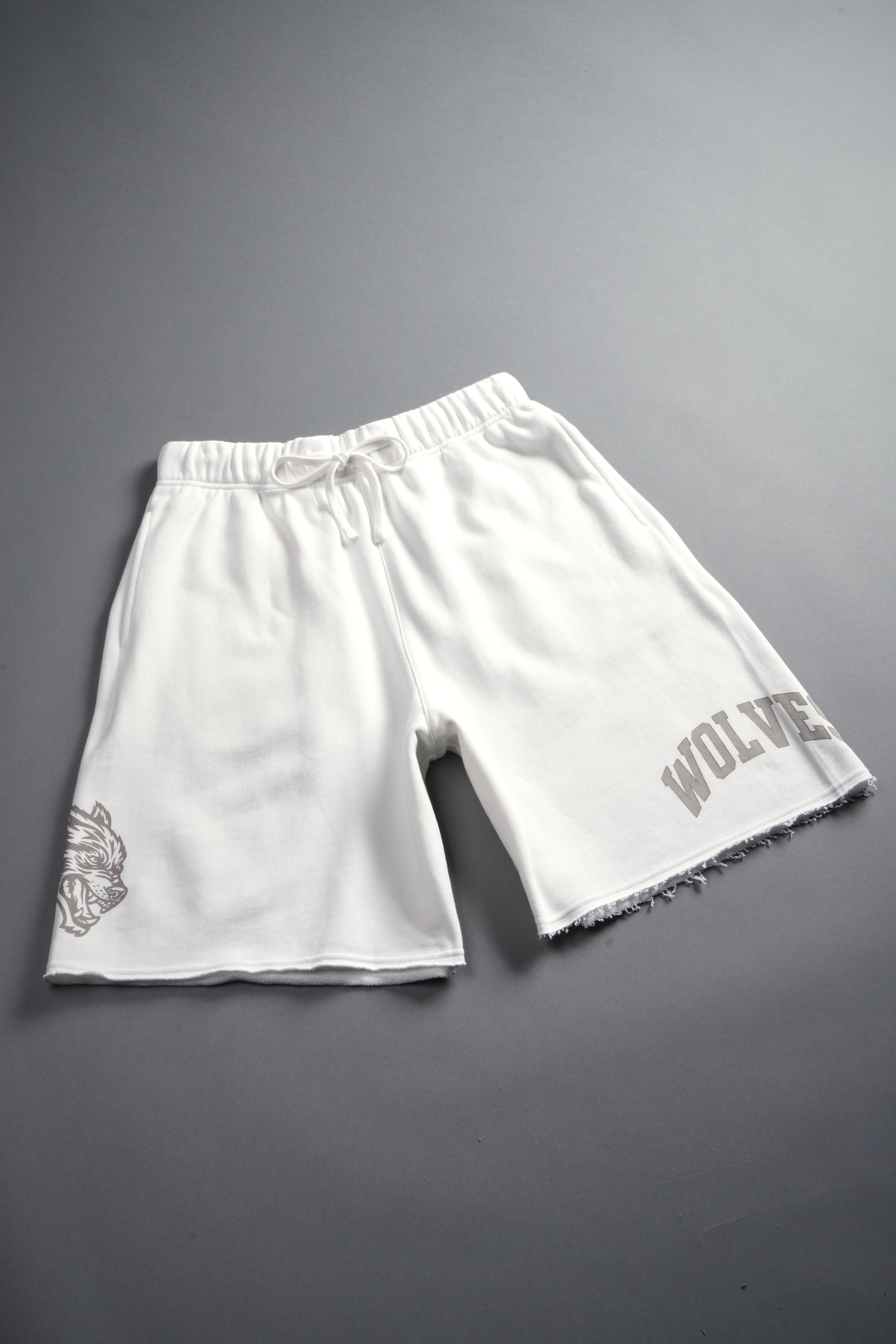 Loyalty Frvr Raw Hem Oversized Post Lounge Sweat Shorts in Cream