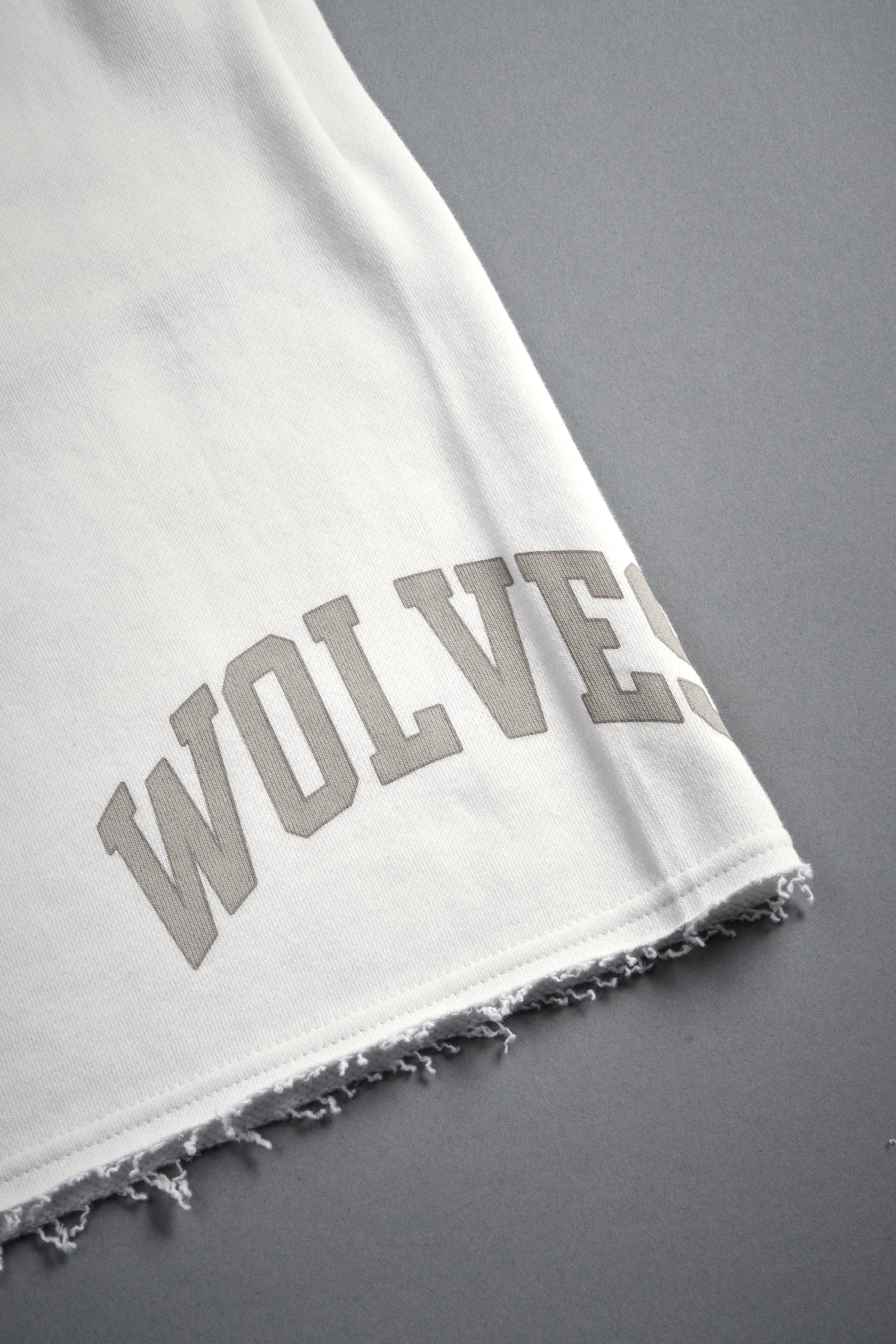 Loyalty Frvr Raw Hem Oversized Post Lounge Sweat Shorts in Cream