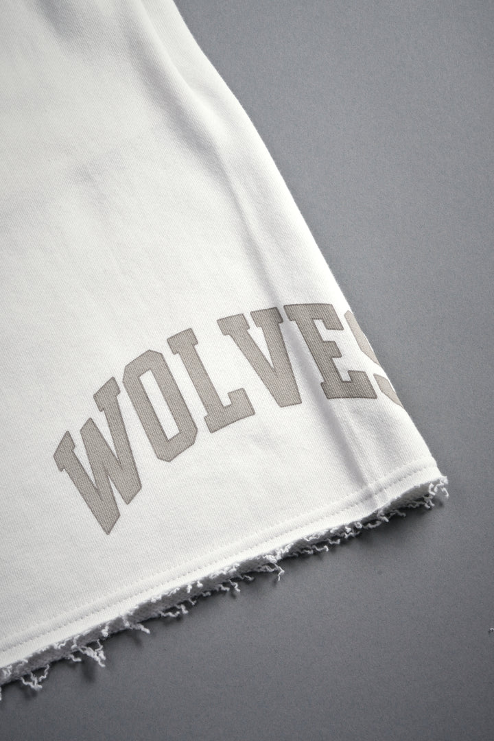 Loyalty Frvr Raw Hem Oversized Post Lounge Sweat Shorts in Cream