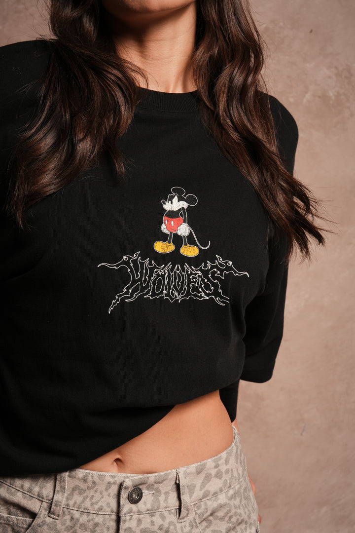 Mickey Wlvsfrvr Premium Oversized Tee in Black