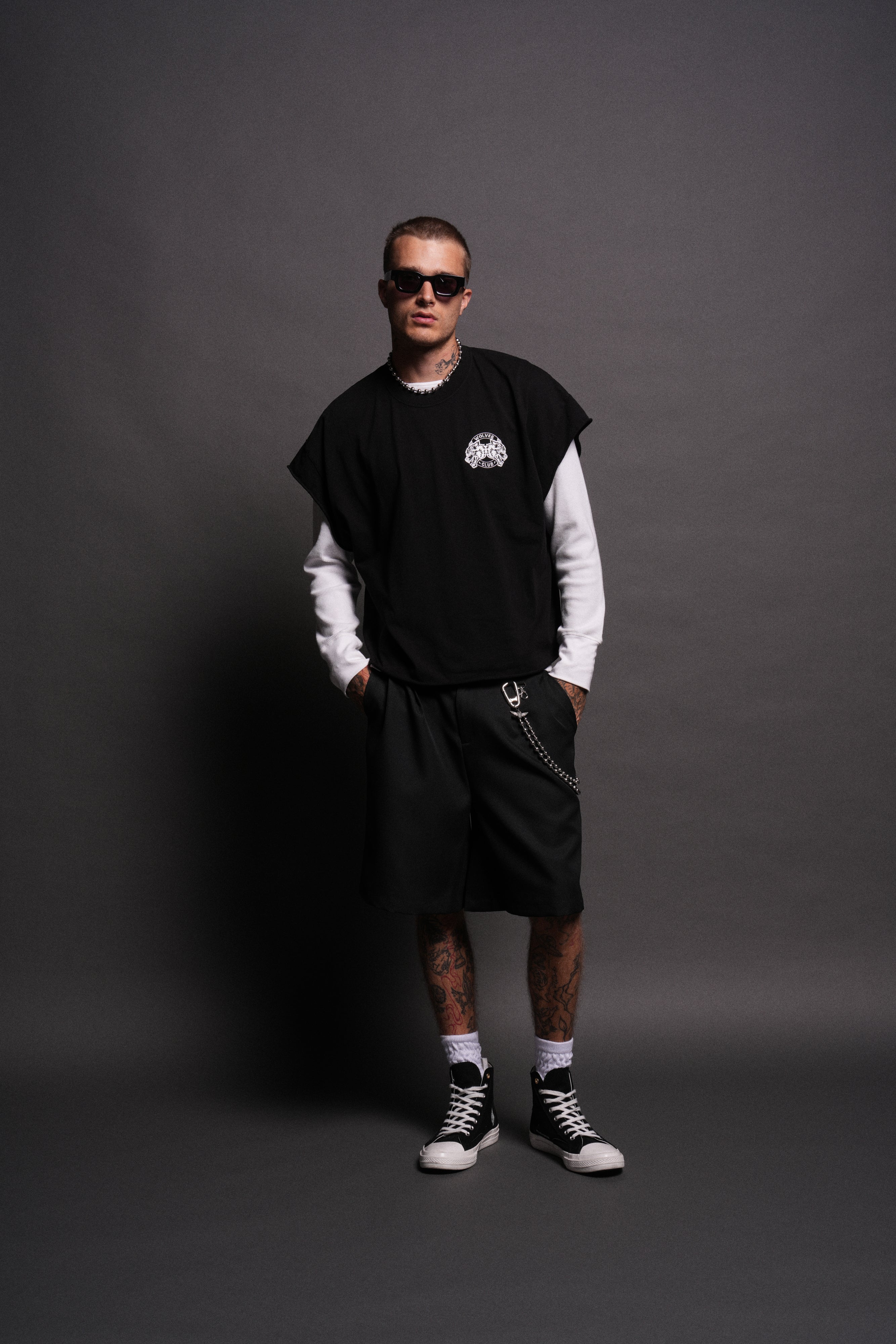 Wolves Club 2015 Till Forever Grunge Cut-Off Tee in Black