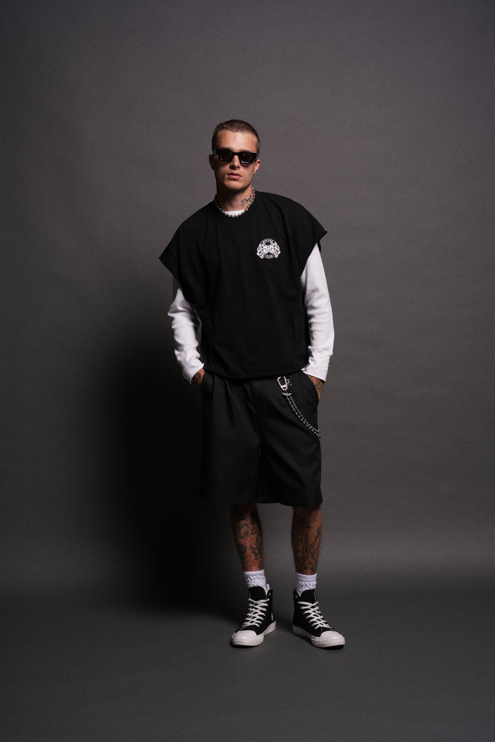 Wolves Club 2015 Till Forever Grunge Cut-Off Tee in Black