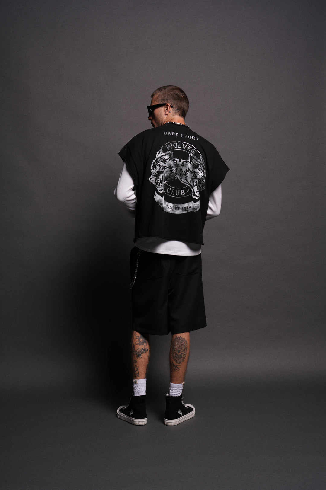 Wolves Club 2015 Till Forever Grunge Cut-Off Tee in Black