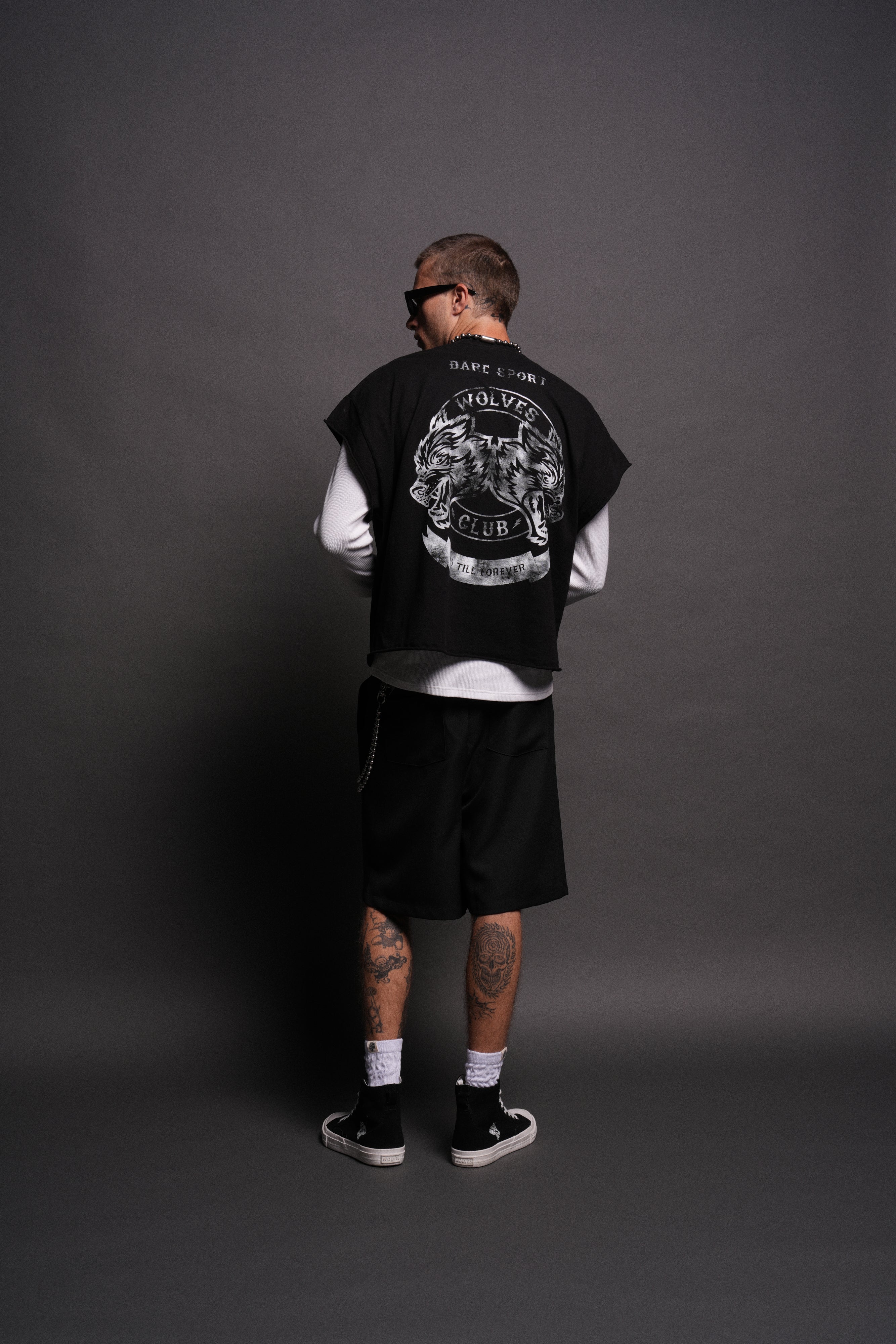 Wolves Club 2015 Till Forever Grunge Cut-Off Tee in Black