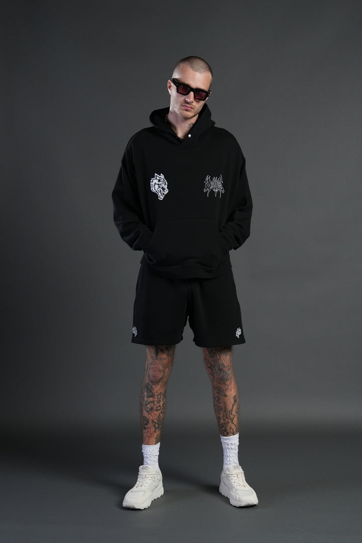 Dual Post Lounge Sweat Shorts in Black