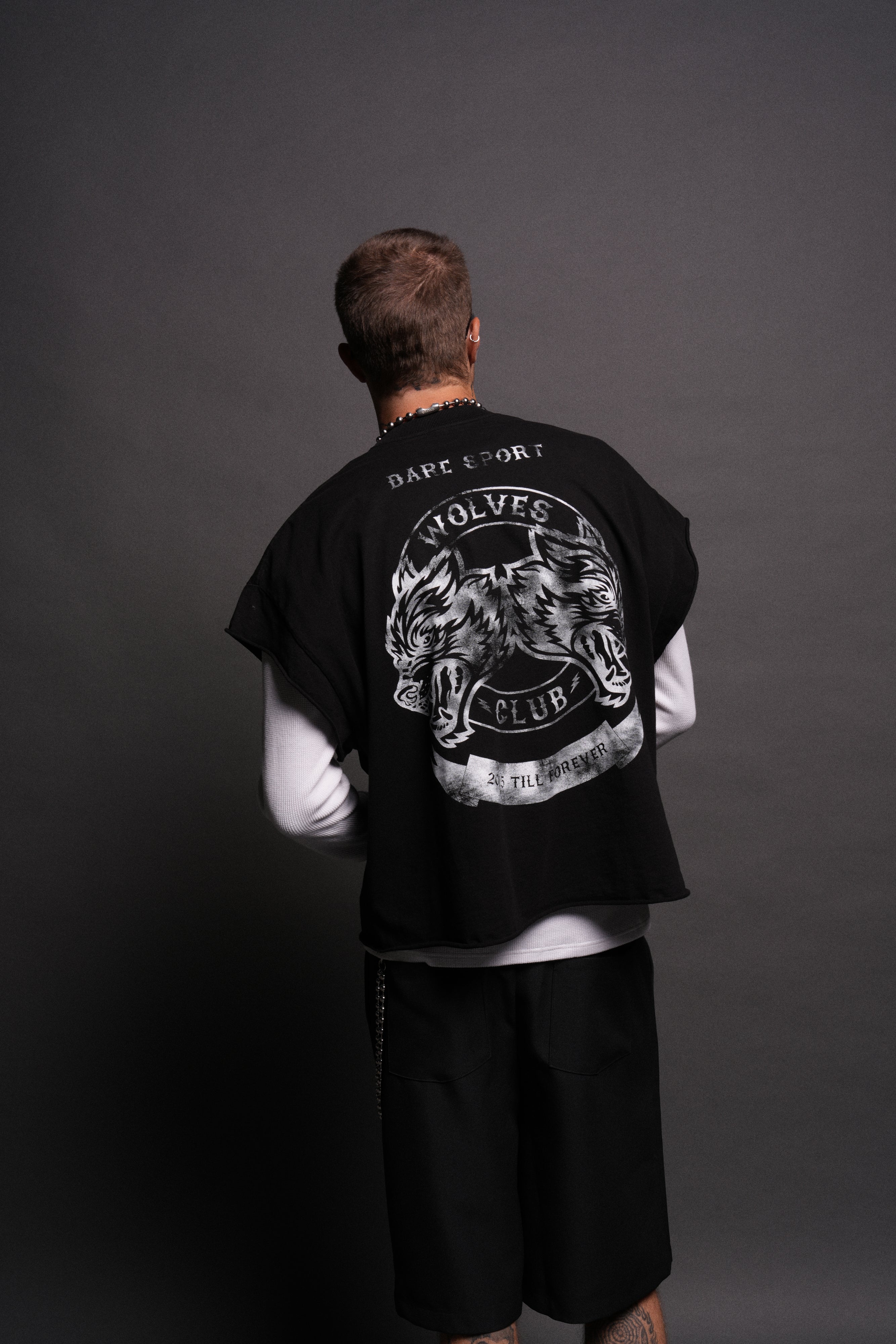 Wolves Club 2015 Till Forever Grunge Cut-Off Tee in Black