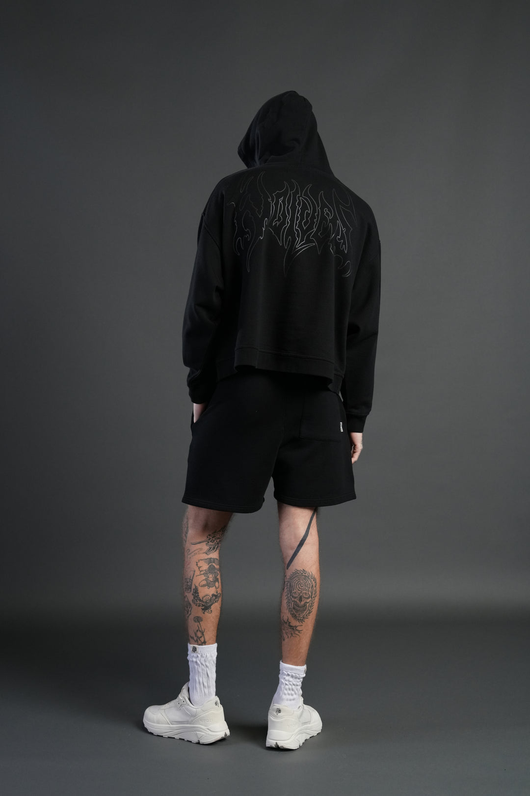 Dual Post Lounge Sweat Shorts in Black
