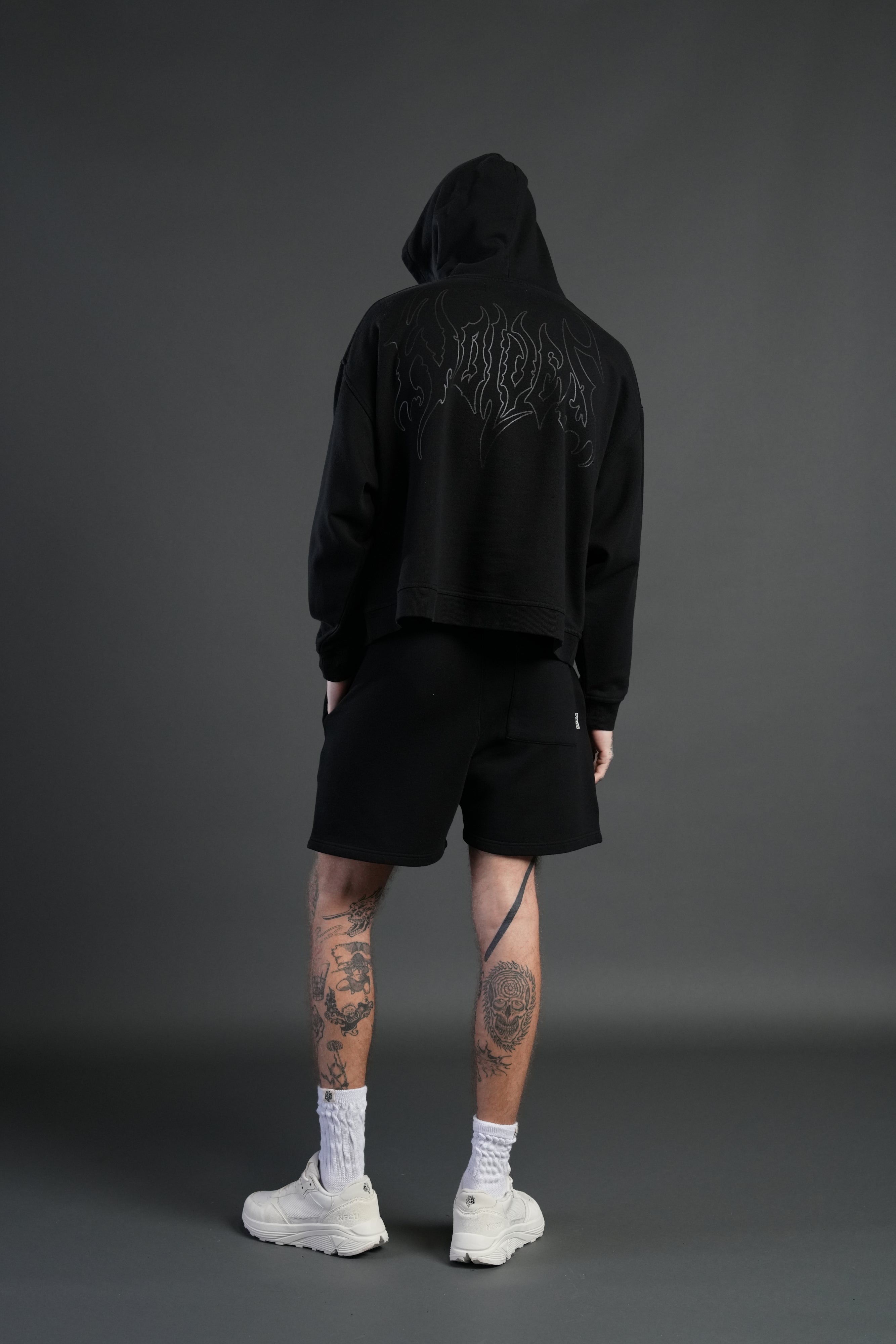 Dual Post Lounge Sweat Shorts in Black