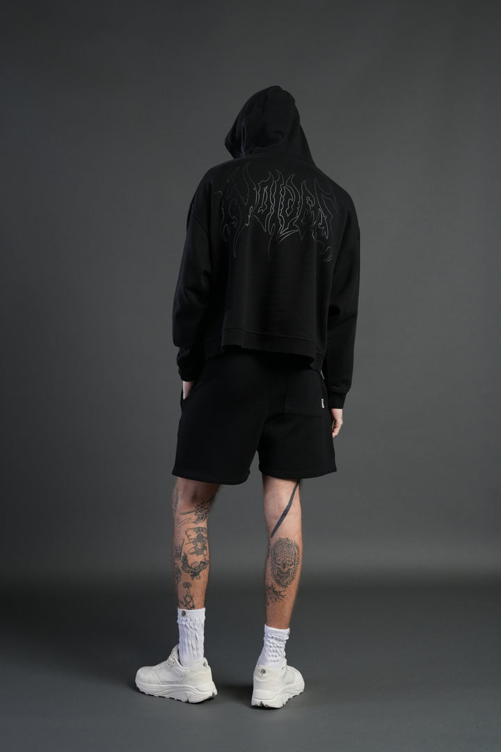Dual Post Lounge Sweat Shorts in Black
