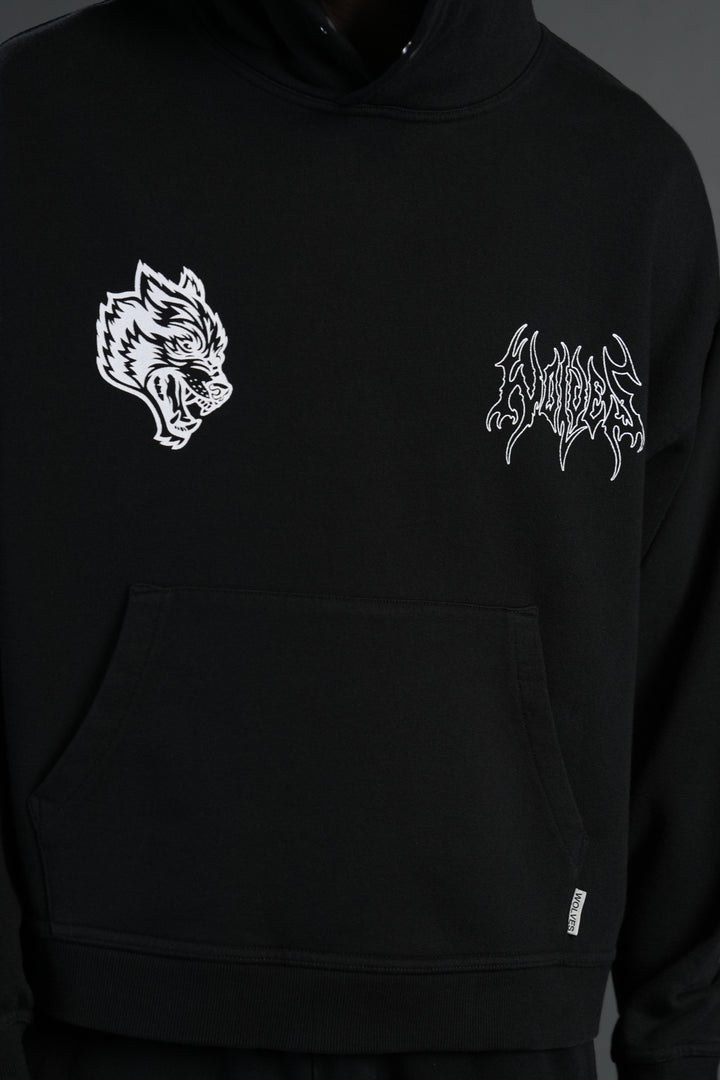 Wolf Hesh FRVR "Grunge" Box Cut Hoodie in Black
