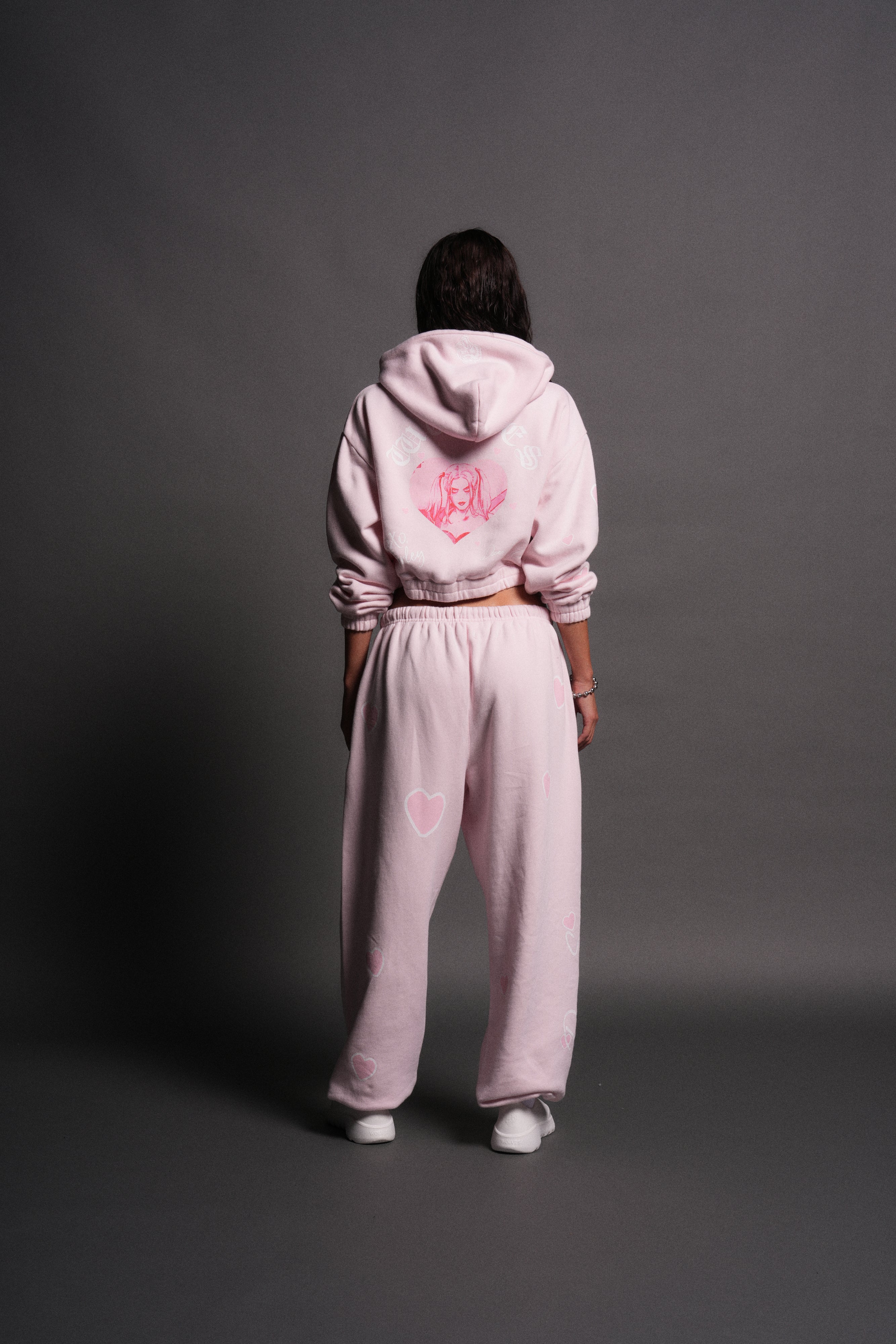 Her Energy "Chambers" (Cropped) Zip Hoodie in Blush Pink