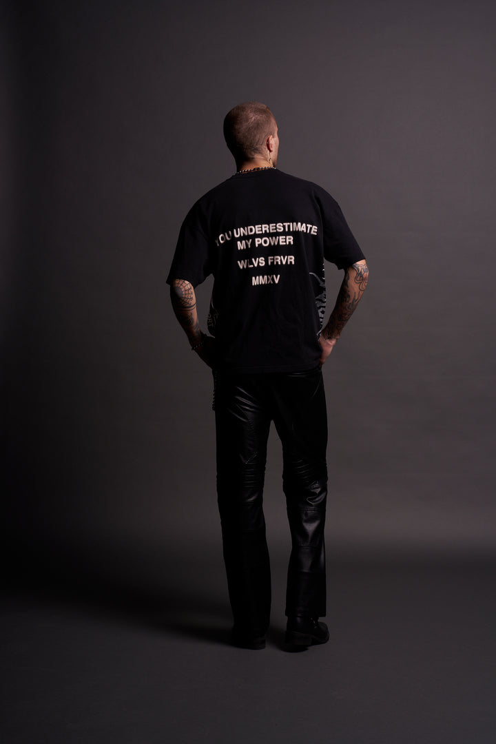 Revenge "Side By Side" Oversized Tee in Black