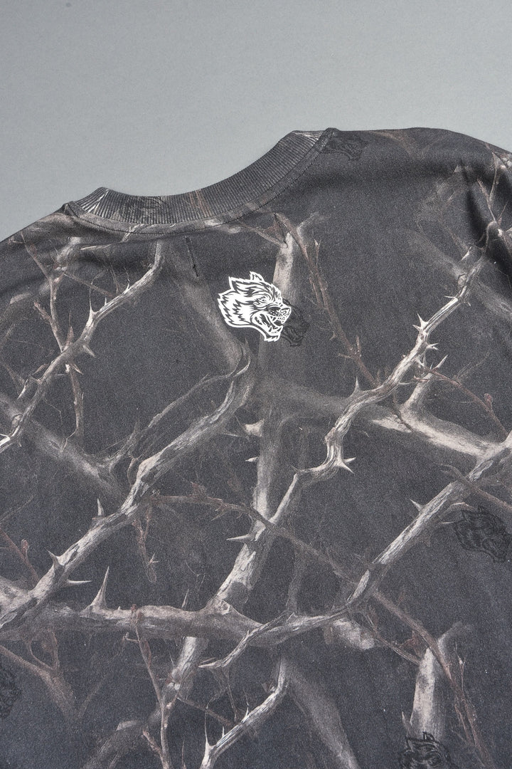 Studded Mantra Premium Oversized Tee In Darc Thorns
