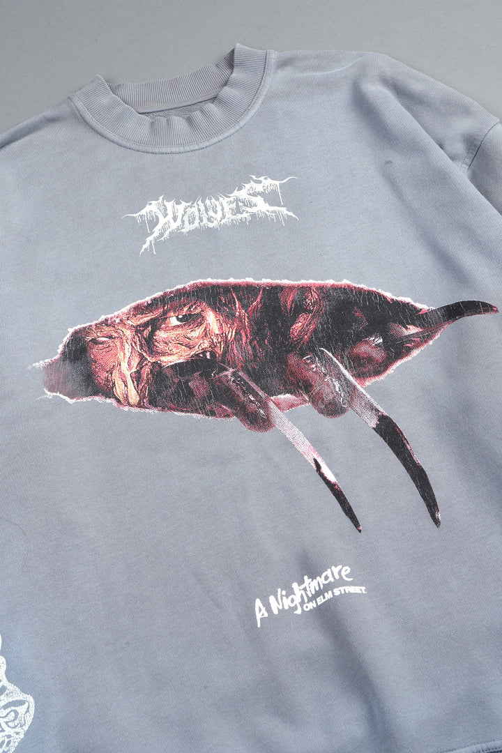 Dont Sleep London Crewneck In Dove Gray Super Sun Fade
