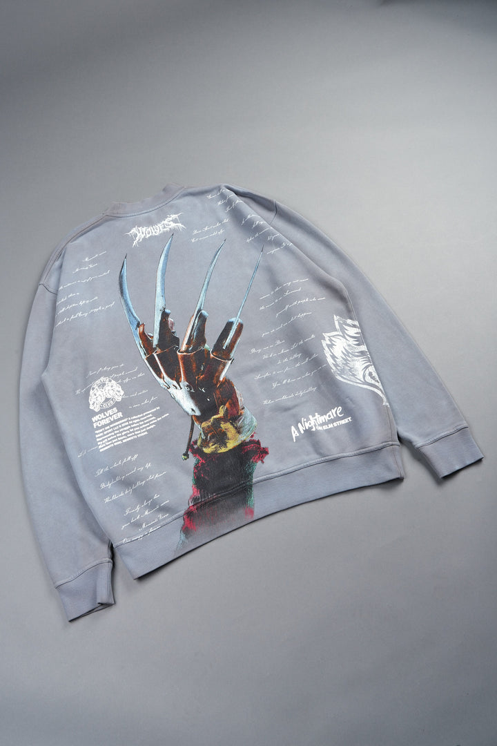 Dont Sleep London Crewneck In Dove Gray Super Sun Fade