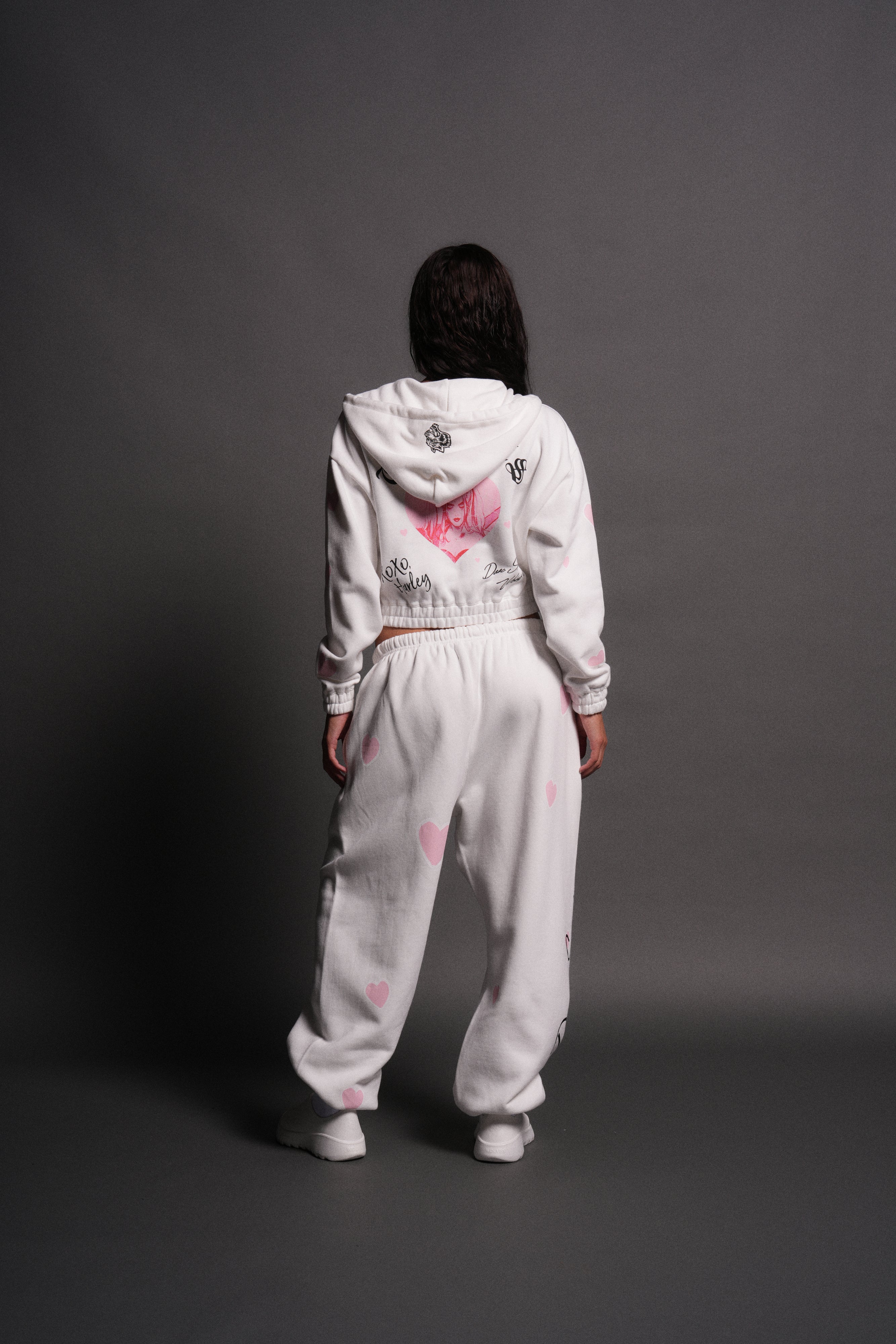 Her Energy "Chambers" (Cropped) Zip Hoodie in Cream