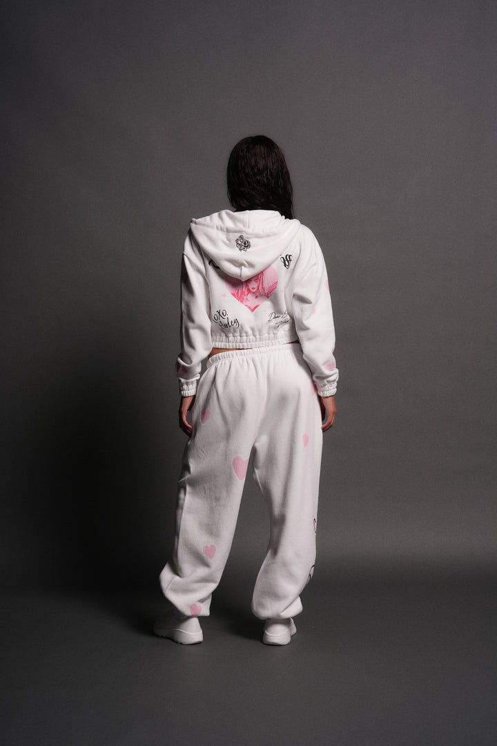 Her Energy "Chambers" (Cropped) Zip Hoodie in Cream