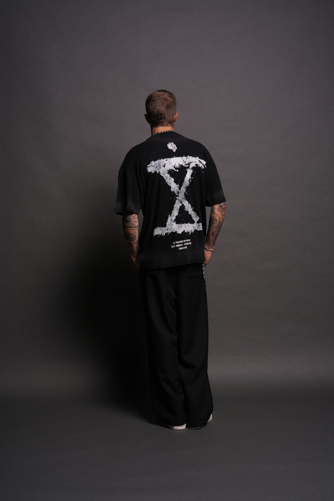 10 Years of NFGU "Premium" Oversized Tee in Black Drift Wash