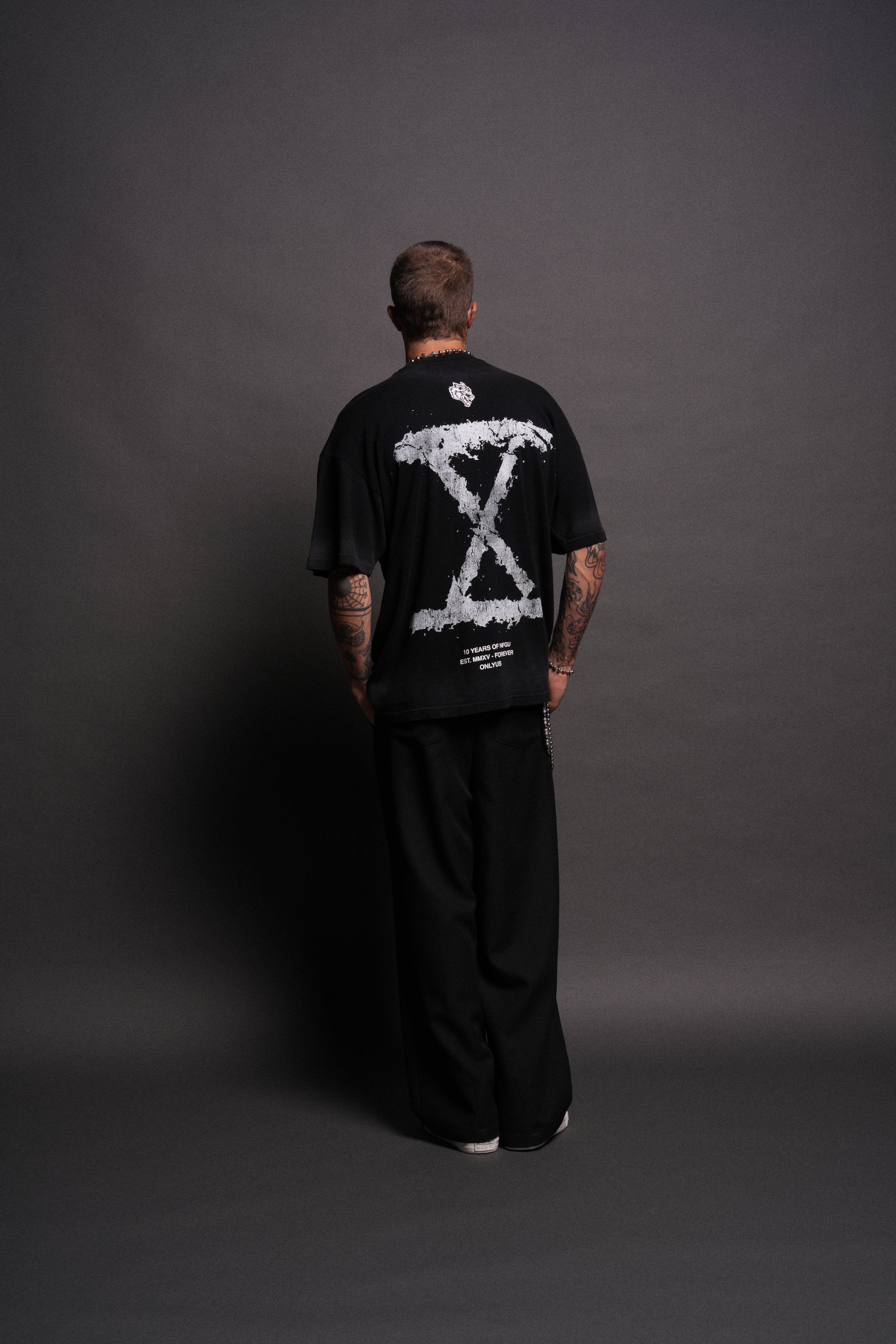 10 Years of NFGU "Premium" Oversized Tee in Black Drift Wash