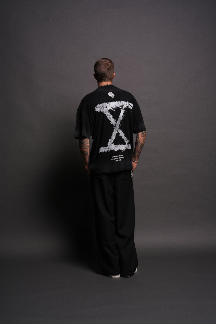 10 Years of NFGU "Premium" Oversized Tee in Black Drift Wash
