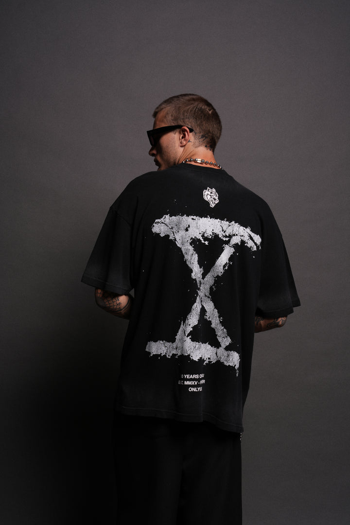 10 Years of NFGU "Premium" Oversized Tee in Black Drift Wash