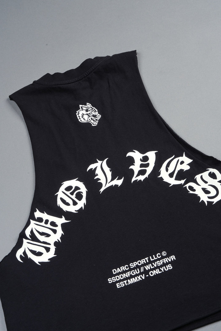 Jason Forever Grunge Raw Hem Box Cut Tommy Muscle Tee In Black