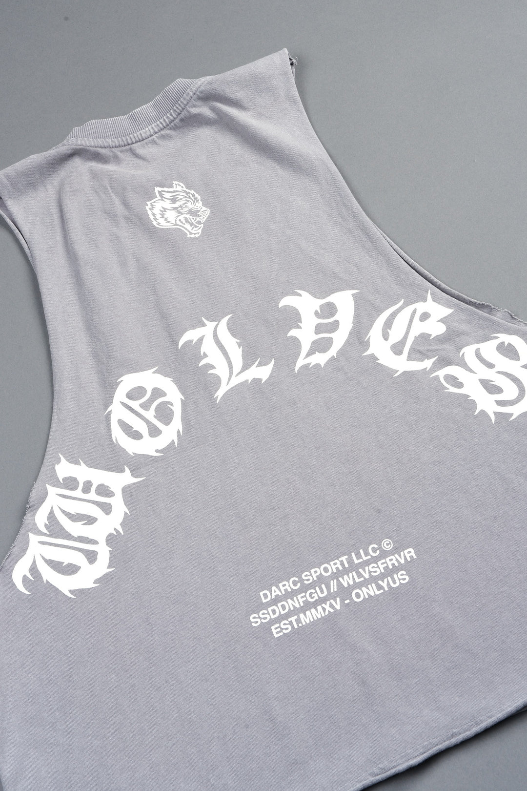 Jason Forever Grunge Raw Hem Box Cut Tommy Muscle Tee In Dove Gray
