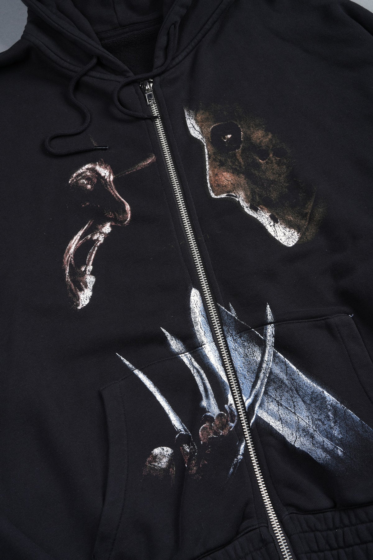 Freddy Vs Jason Chambers Zip Hoodie In Black