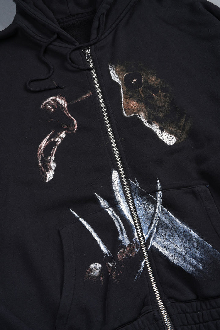 Freddy Vs Jason Chambers Zip Hoodie In Black